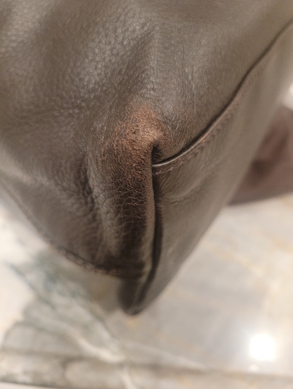 GUCCI authentic L deerskin leather hip shoulder bag, dark brown, bamboo close - Picture 13 of 16